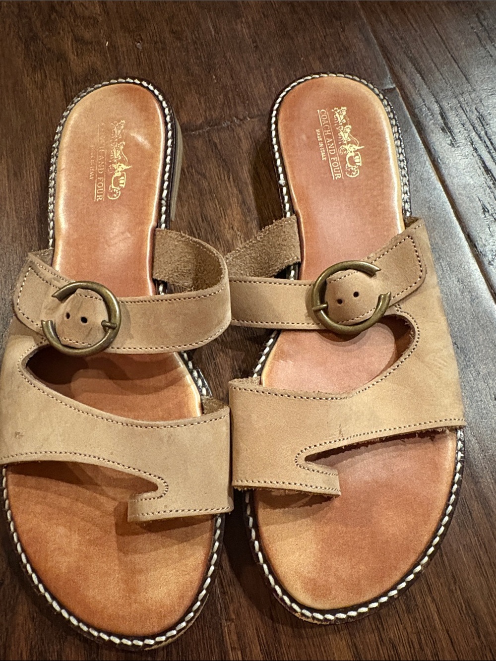 Coach and Four "Tucano" Leather Slide Sandals size 10